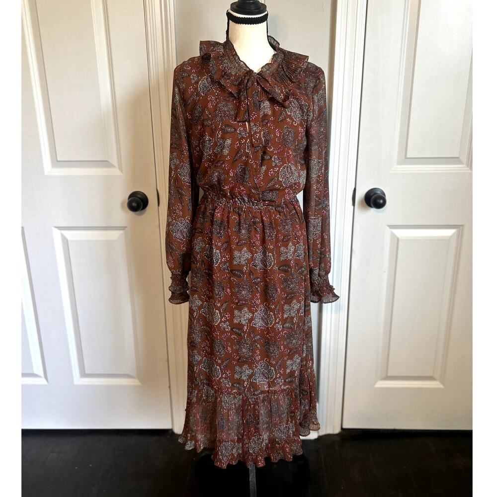 Very J Boutique Brown Floral Dress, size Medium